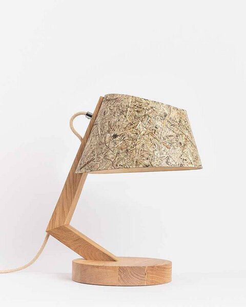 ALMUT von Wildheim Moderne Tischlampe aus Eiche Lampenschirm aus Naturmaterialien von ALMUT von Wildheim
