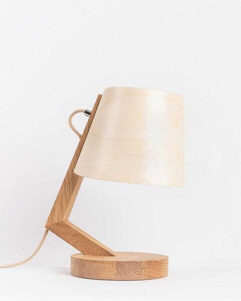 ALMUT von Wildheim dimmbare Tischlampe aus Eiche mit Lampenschirm aus Naturmaterialien von ALMUT von Wildheim
