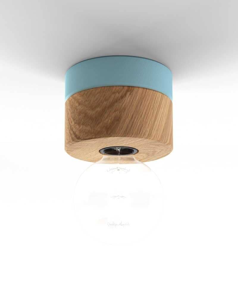 Deckenlampe aus Eiche Holz skandinavisches Design 0239 ALMUT - Pastellblau von ALMUT von Wildheim