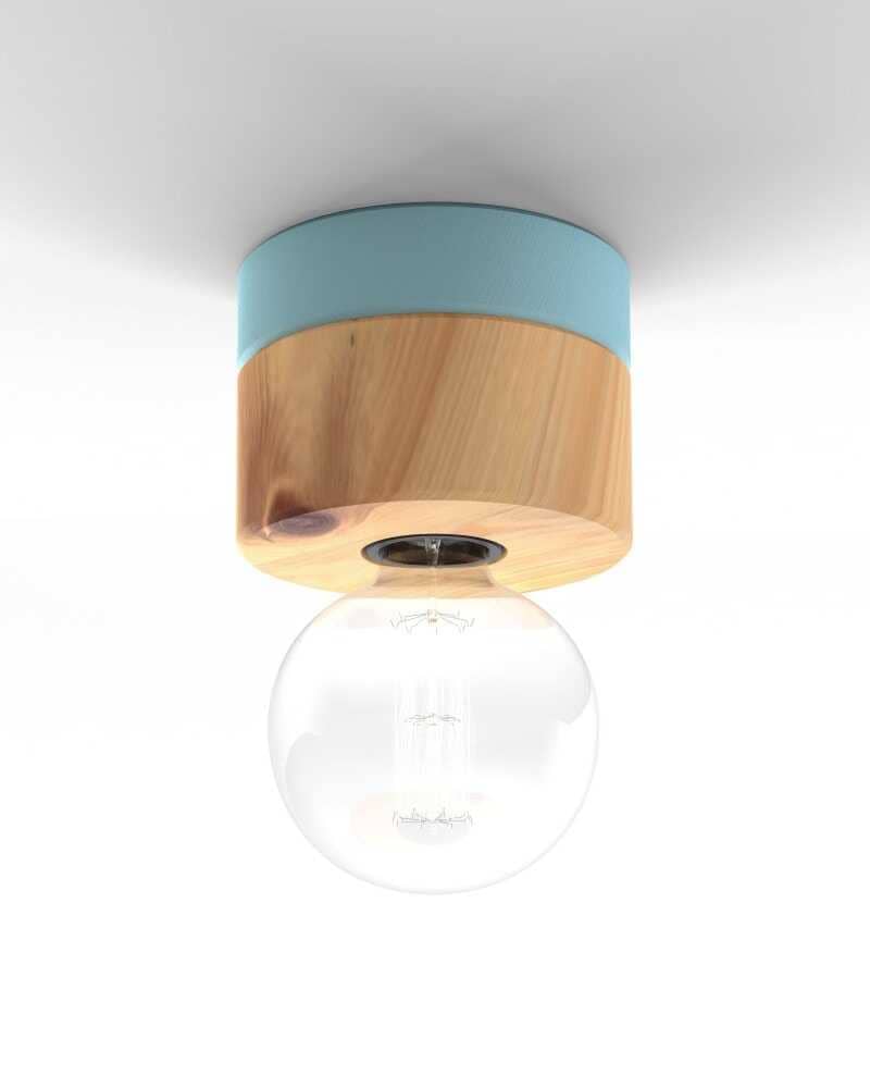 Deckenlampe aus Zirbe Holz skandinavisches Design 0239 ALMUT - Pastellblau von ALMUT von Wildheim
