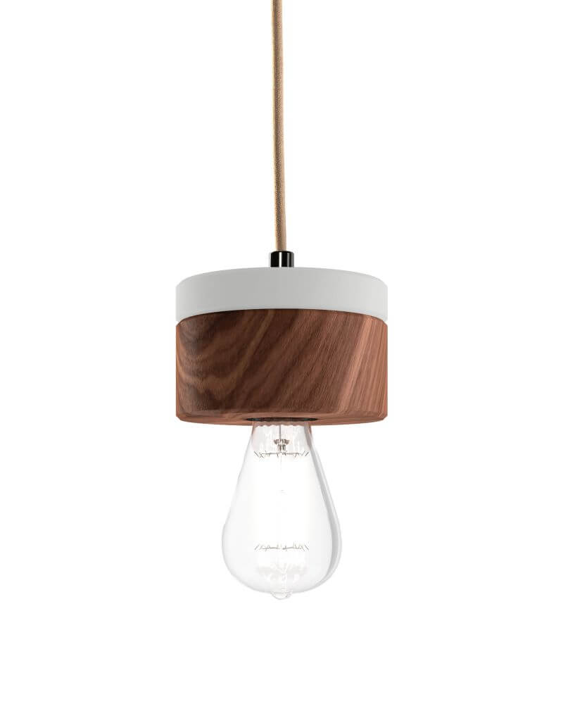 Hängelampe aus Walnuss Holz skandinavisches Design 0239 ALMUT - Winterweiss Hängelampe aus Walnuss Holz skandinavisches Design 0239 ALMUT - Winterweiss von ALMUT von Wildheim