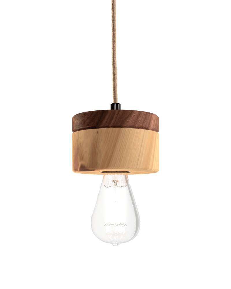 Hängelampe aus Zirbe Holz skandinavisches Design 0239 ALMUT - Zirbe • Walnuss von ALMUT von Wildheim