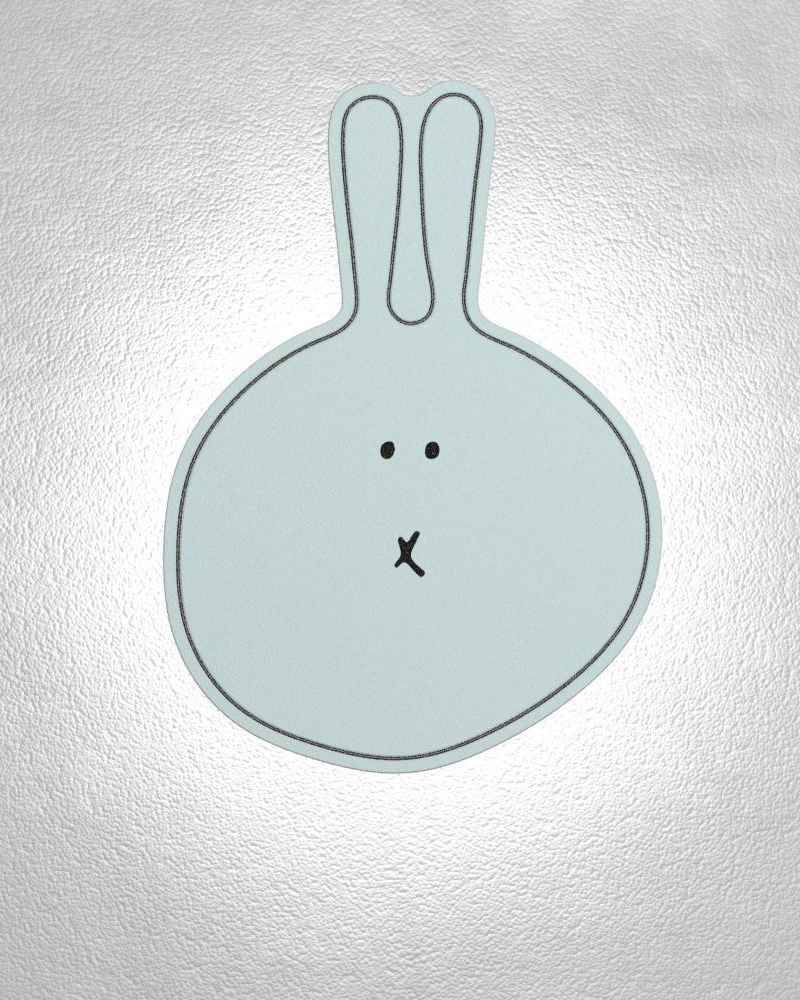 LED Kinderzimmer Wandleuchte Hase aus Wollfilz - Salbeigrün von ALMUT von Wildheim
