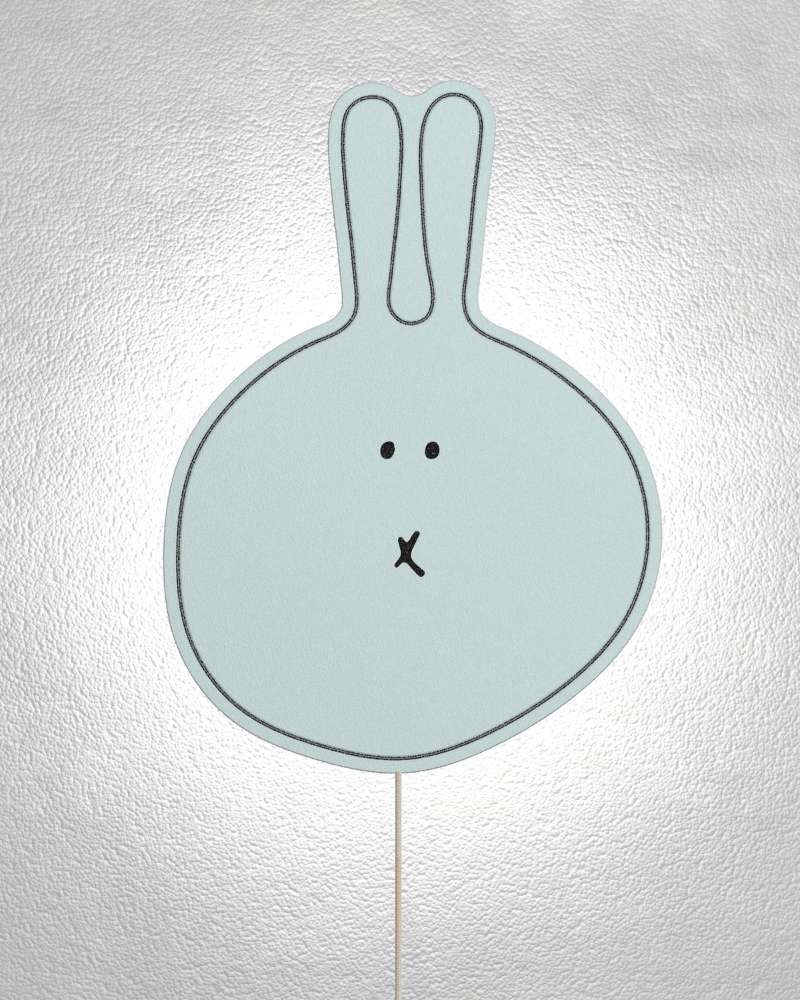 Nachtlicht Wandleuchte mit Kabel und Stecker Hase - Salbeigrün Nachtlicht Wandleuchte mit Kabel und Stecker Hase - Salbeigrün von ALMUT von Wildheim