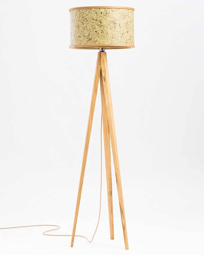 Stehlampe aus Eichenholz und Heu 2610 - Heu von ALMUT von Wildheim
