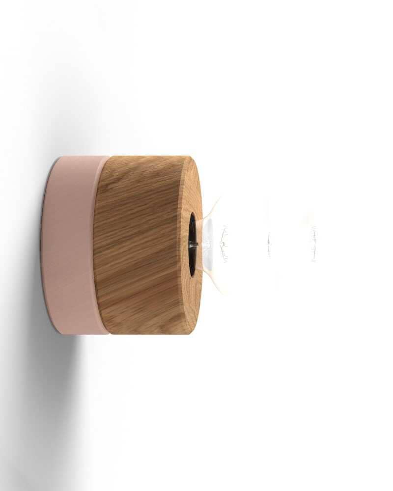 Wandlampe aus Holz mit Kabel und Stecker 0239 ALMUT - Eiche • Rosa von ALMUT von Wildheim