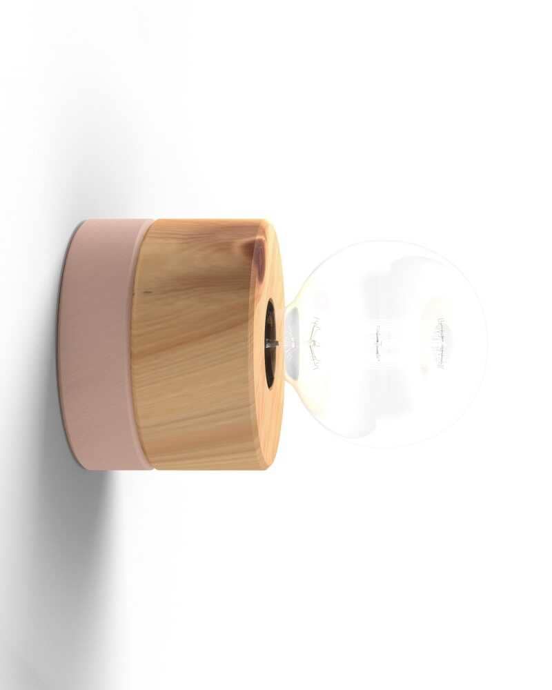 Wandlampe aus Holz mit Kabel und Stecker 0239 ALMUT - Zirbe • Rosa von ALMUT von Wildheim