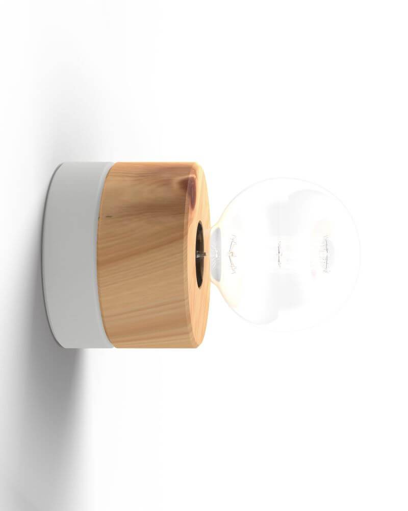 Wandlampe aus Holz mit Kabel und Stecker 0239 ALMUT - Zirbe • Winterweiß von ALMUT von Wildheim