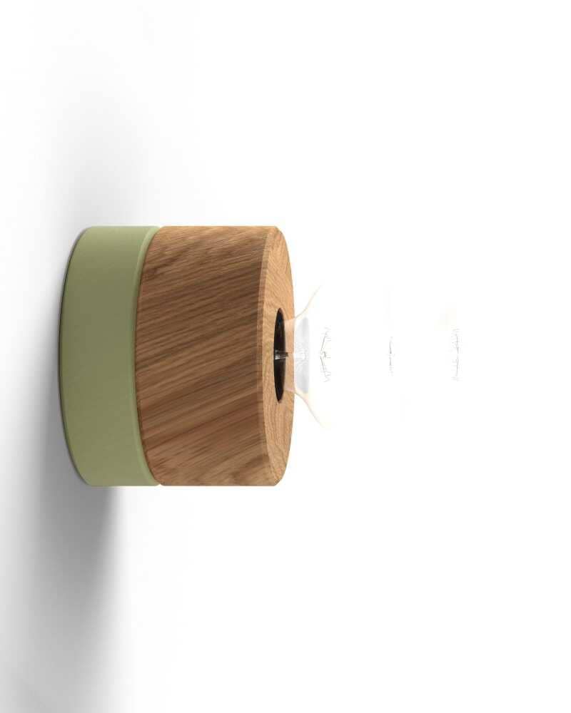 Wandlampen 2er Set aus Eichenholz im skandinavischen Design 0239 ALMUT - Wasabigrün von ALMUT von Wildheim