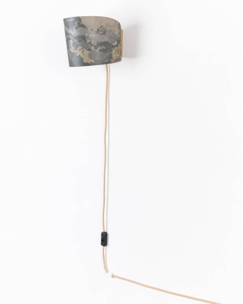 Wandleuchte aus Holz mit Kabel für Steckdose zylindirsch 1411 ALMUT - Stein von ALMUT von Wildheim