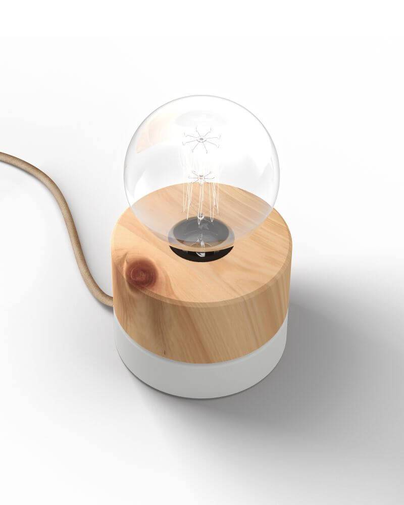 Zirbenlampe Tischleuchte aus Zirbe Holz 0239 ALMUT - Winterweiss von ALMUT von Wildheim