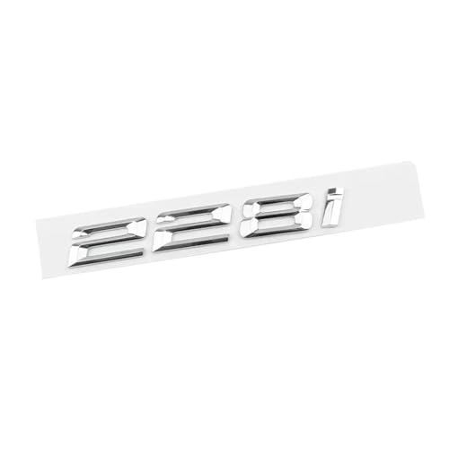 ALMVIS 218i 228i Silber/Schwarz ABS Nummer Buchstaben Kofferraum Abzeichen Emblem Aufkleber Passend for BMW 2er Serie 218i 228i Auto-Logo-Aufkleber(228i Silver) von ALMVIS