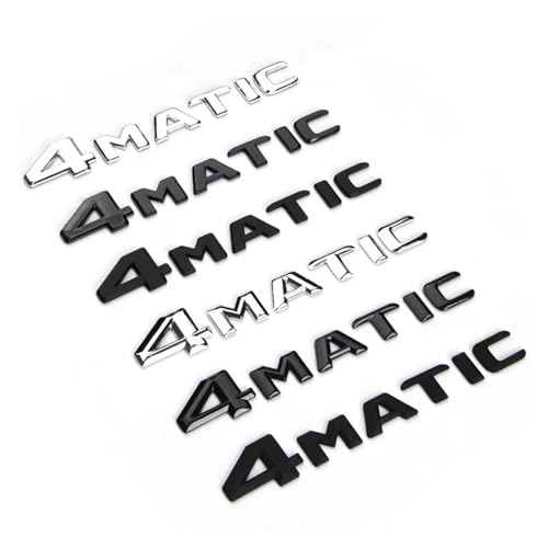 ALMVIS 3D ABS 4 Matic Logo 4matic Emblem Buchstaben Kofferraum Abzeichen Passend for Mercedes AEC GLK GLC 220 250 ML 320 4MATIC Aufkleber Zubehör Auto-Logo-Aufkleber(Silver Convex) von ALMVIS