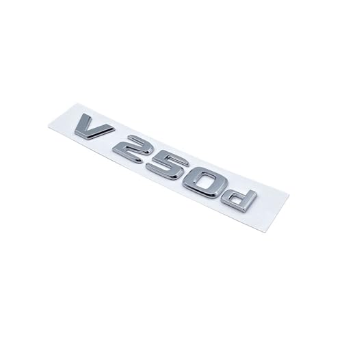 ALMVIS 3D-Buchstaben V250d V300d Night Edition ABS-Emblem passend for Mercedes passend for Benz V-Klasse W447 Autoabzeichen Kofferraum Typenschild Logo-Aufkleber Auto-Logo-Aufkleber(Silver V250d) von ALMVIS