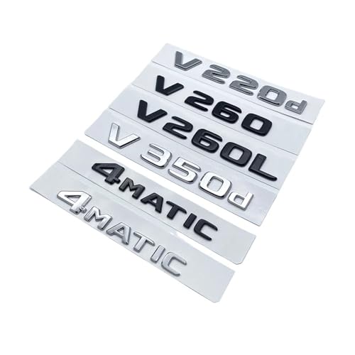 ALMVIS 3D-Buchstaben V260L V220d V250d V300d Night Edition Emblem Passend for Mercedes Fit for Benz V W447 Autoabzeichen Kofferraum Typenschild Logo Aufkleber Auto-Logo-Aufkleber(Glossy Black A M G) von ALMVIS