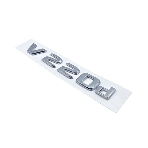 ALMVIS 3D-Buchstaben V260L V220d V250d V300d Night Edition Emblem Passend for Mercedes Fit for Benz V W447 Autoabzeichen Kofferraum Typenschild Logo Aufkleber Auto-Logo-Aufkleber(Silver V220d) von ALMVIS