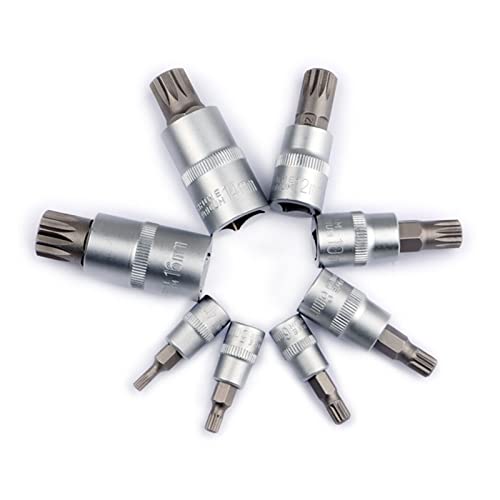 ALMVIS 8 stücke1 / 4 3/8 1/2 "torx bit socekt Set 12 Punkt Adapter inbus Key Bits universal Eisen Karte Slot Ratchet Socket Wrench Power Tool Multifunktionale Hülle von ALMVIS