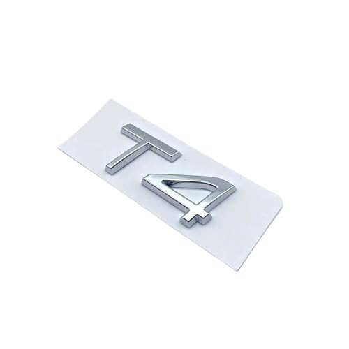ALMVIS Glänzend schwarz Silber Emblem Typenschild Aufkleber passend for Volvo XC40 B3 B4 T3 T4 T5 for Volvo Kofferraumdeckel Abzeichen Modelle Aufkleber Autoaufkleber Auto-Logo-Aufkleber(Silver T4) von ALMVIS