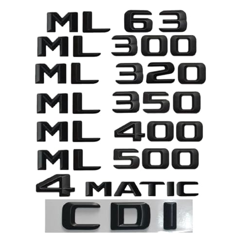 ALMVIS Passend for Mercedes, passend for Benz ML-Klasse ML55 ML63 AMG ML300 ML320 ML350 ML400 ML500 ML550 4MATIC CDI CGI Kofferraumbuchstaben-Emblem-Abzeichen, Schwarz, 2015 Auto-Logo-Aufkleber(Matte ALMVIS Passend for Mercedes, passend for Benz ML-Klasse ML55 ML63 AMG ML300 ML320 ML350 ML400 ML500 ML550 4MATIC CDI CGI Kofferraumbuchstaben-Emblem-Abzeichen, Schwarz, 2015 Auto-Logo-Aufkleber(Matte von ALMVIS
