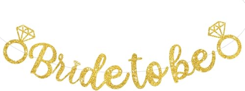 Bride To Be Banner, Gold Glitter Bachelorette Bridal Party Banner für Braut und Bräutigam, Hochzeit/Verlobungsfeier von ALNGFUIK