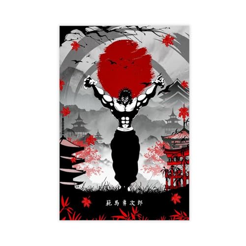 ALNILA Baki The Grappler Anime Yujiro Hanma Leinwand-Poster, Wandkunst, Dekordruck, Bild, Gemälde für Wohnzimmer, Schlafzimmer, Dekoration, ungerahmt, 30 x 45 cm von ALNILA