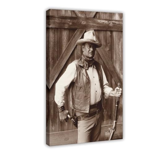 ALNILA John Wayne Leinwand-Poster, Schlafzimmer-Dekor, Sportlandschaft, Büro, Raumdekoration, Geschenk, Rahmen-Stil, 30 x 45 cm ALNILA John Wayne Leinwand-Poster, Schlafzimmer-Dekor, Sportlandschaft, Büro, Raumdekoration, Geschenk, Rahmen-Stil, 30 x 45 cm von ALNILA
