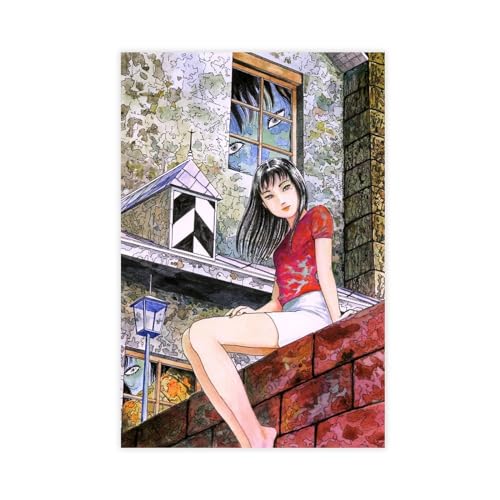 ALNILA Junji Ito 9 Leinwand-Poster, Wandkunst, Dekordruck, Bild, Gemälde für Wohnzimmer, Schlafzimmer, Dekoration, ungerahmt, 30 x 45 cm von ALNILA