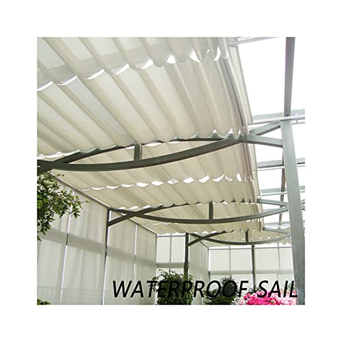 ALOBY Erweiterbar Welle Sonnensegel, Einziehbar Wasserdicht Segel Zum Pergola Deck Markisenabdeckung Rollos Polyester, Anpassbar (Color : Beige, Size : 0.9x3m) von ALOBY