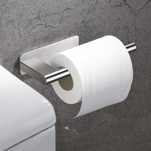 ALOCEO Toilettenpapierhalter/Klopapierhalter Ohne Bohren Edelstahl Toilettenpapierrollenhalter zum Kleben, Klorollenhalter Selbstklebend für Bad und Küche, Silber von ALOCEO
