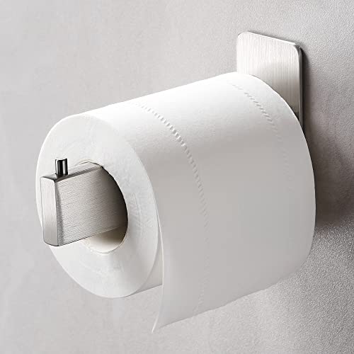 ALOCEO Toilettenpapierhalter Ohne Bohren WC Rollenhalter Edelstahl Toilettenpapierständer Selbstklebend Klopapierhalter Ohne Bohren für Badezimmer Toilette Küche Silber von ALOCEO