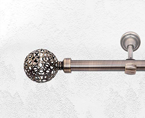 ALOHA Gardinenstange Vorhangstange 19mm Wandmontage, EIN/ZWEI-läufig, Inox, Satin, Golden, Weiß, Länge: 120-600cm, ohne Ringe (240cm / Hawaii/Golden / 1-läufig) von Mcties