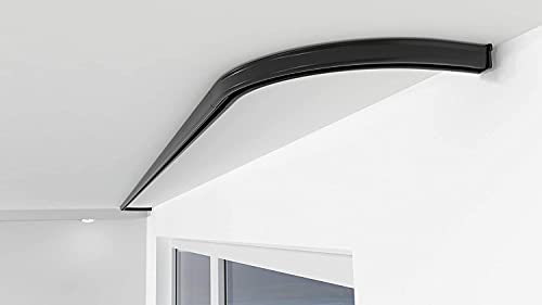ALOHA Gardinenschiene aus Aluminium Vorhangschienen, Deckenbefestigung 1, 2, 3, 4, 5 -läufig für Schiebevorhänge, Vorhänge (ITU / 1-läufig/Durchschleuderbogen/Schwarz) von ALOHA