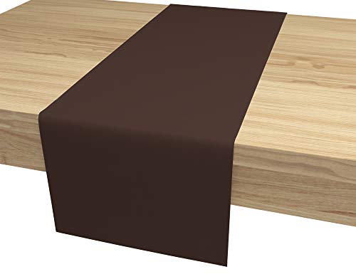 ALOHA Tischläufer Tischband für Esstisch für Hochzeit hochwertiger Tischdekoration Farbe und Größe wählbar (Braun / rechteckig / 40cm x 120cm) von ALOHA