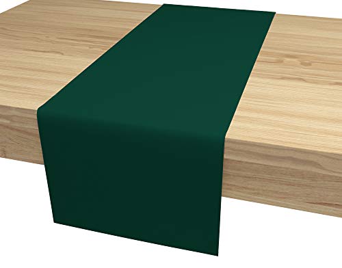 ALOHA Tischläufer Tischband für Esstisch für Hochzeit hochwertiger Tischdekoration Farbe und Größe wählbar (Dunkelgrün / rechteckig / 40cm x 140cm) von ALOHA