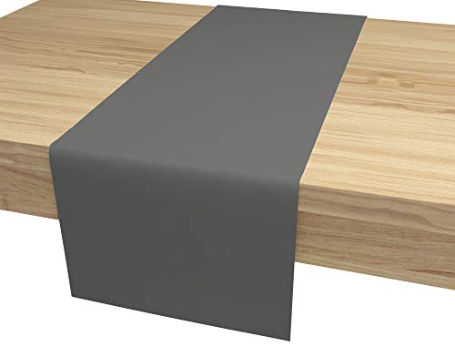 ALOHA Tischläufer Tischband für Esstisch für Hochzeit hochwertiger Tischdekoration Farbe und Größe wählbar (Graphit / rechteckig / 40cm x 120cm) von ALOHA