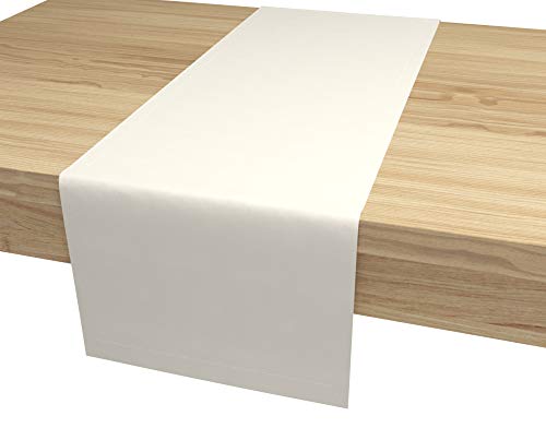 ALOHA Tischläufer Tischband für Esstisch für Hochzeit hochwertiger Tischdekoration Farbe und Größe wählbar (Pergament / rechteckig / 40cm x 120cm) von ALOHA