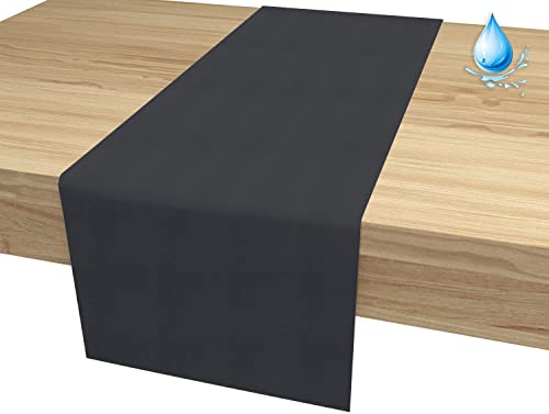 ALOHA Tischläufer Tischband für Esstisch für Hochzeit hochwertiger Tischdekoration Farbe und Größe wählbar (Wasserdicht Graphit / rechteckig / 40cm x 120cm) von ALOHA