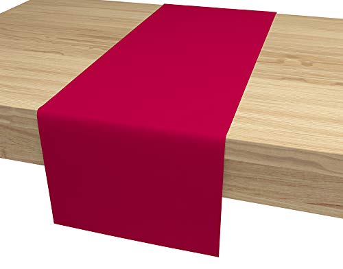 ALOHA Tischläufer Tischband für Esstisch für Hochzeit hochwertiger Tischdekoration Farbe und Größe wählbar (Rot / rechteckig / 40cm x 140cm) von ALOHA