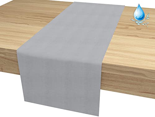 ALOHA Tischläufer Tischband für Esstisch für Hochzeit hochwertiger Tischdekoration Farbe und Größe wählbar (Wasserdicht Grau / rechteckig / 40cm x 180cm) von ALOHA