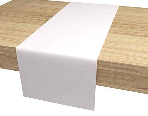 ALOHA Tischläufer Tischband für Esstisch für Hochzeit hochwertiger Tischdekoration Farbe und Größe wählbar (Weiß / rechteckig / 40cm x 180cm) von ALOHA