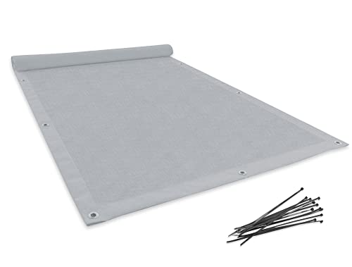 ALOHA Balkon Sichtschutz Balkonverkleidung Balkonabdeckung Balkonumspannungen Windschutz für Balkongeländer Garten mit Kabelbinder und Ösen (Wasserdicht Grau / 0,9m x 3m) von ALOHA