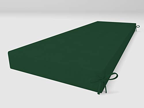 ALOHA Bankauflage Bankkissen für Gartenbank, Gartenschaukel, Gartenmöbel, Terrasse, Rasen, Sitzbank-Kissen Bankpolster Auflage (Dunkelgrün / 120x40x8cm / 1 Stück) von ALOHA