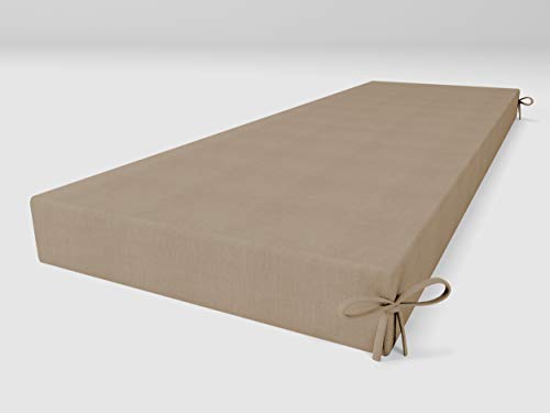 ALOHA Bankauflage Bankkissen für Gartenbank, Gartenschaukel, Gartenmöbel, Terrasse, Rasen, Sitzbank-Kissen Bankpolster Auflage (Indian Khaki / 120x40x8cm / 1 Stück) von ALOHA