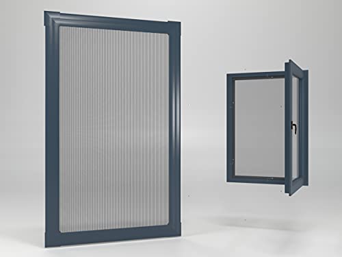ALOHA Fliegengitter für Fenster Alurahmen Insektenschutz Insektenschutzrahmen Spannrahmen Mückengitter Gitter (Anthrazit / 60cm x 80cm / Selbstbausatz) von ALOHA