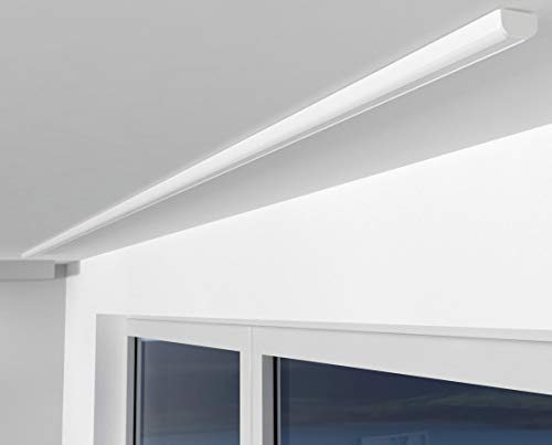 ALOHA Gardinenschiene aus Aluminium Vorhangschienen, Deckenbefestigung 1, 2, 3, 4, 5 -läufig für Schiebevorhänge, Vorhänge (SAO / 1-läufig / 360cm / nur Gardinenschiene/Weiß) von ALOHA