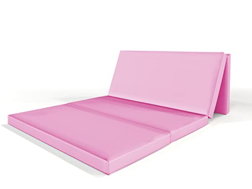 ALOHA Klappmatratze, Gästematratze, 4-teilige Faltmatratze zusammenklappbar Matratze mit Transporttasche Farbe und Größe wählbar (Pink / 115cm x 195cm x 8cm) von ALOHA