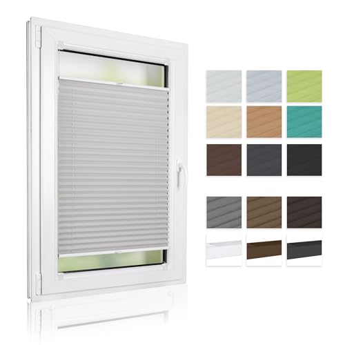 ALOHA Plissee nach maß, Plissee zum Kleben Sonnenschutz Plisseerollo Jalousie Lichtdurchlässig und Blickdicht für Fenster & Tür (Höhe 150-240cm) von ALOHA