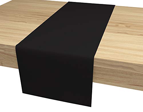 ALOHA Tischläufer Tischband für Esstisch für Hochzeit hochwertiger Tischdekoration Farbe und Größe wählbar (Schwarz / rechteckig / 40cm x 140cm) von ALOHA