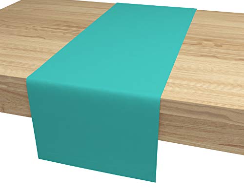 ALOHA Tischläufer Tischband für Esstisch für Hochzeit hochwertiger Tischdekoration Farbe und Größe wählbar (Turquoise Blue / rechteckig / 40cm x 140cm) von ALOHA
