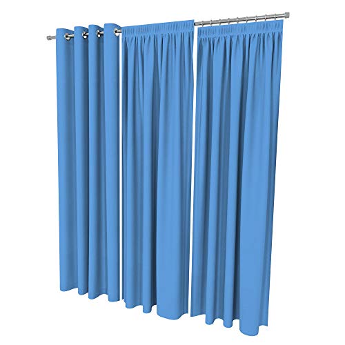 ALOHA Vorhänge Vorhang Elegant Hochwertig Gardine für Schlafzimmer, Wohnzimmer Uni einfarbig Farbe und Größe wählbar (Aqua/mit Kräuselband / 135cm x 260cm / 2er Set) von ALOHA